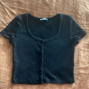 Cropped button up top